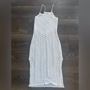 Aerie White Crochet Midi Dress Cover Up
